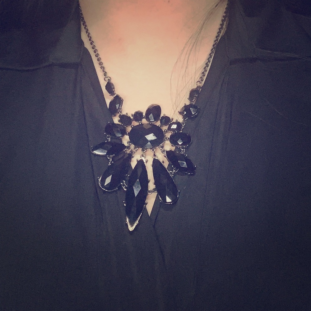 WHBM Black Gem Necklace